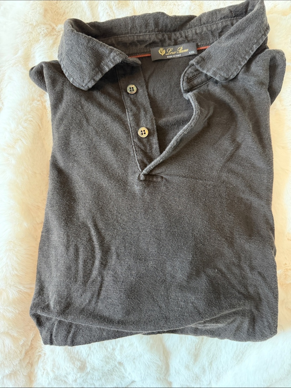 Loro Piana Brown Short-Sleeve Polo - Picture 5 of 5